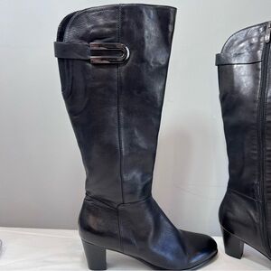 Regarde Le Ciel Sonia 05 black tall heeled leather boots size 40